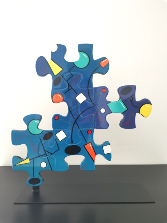 Sculpture titled "Violette" by Rémy Demestre, Original Artwork, Acrylic