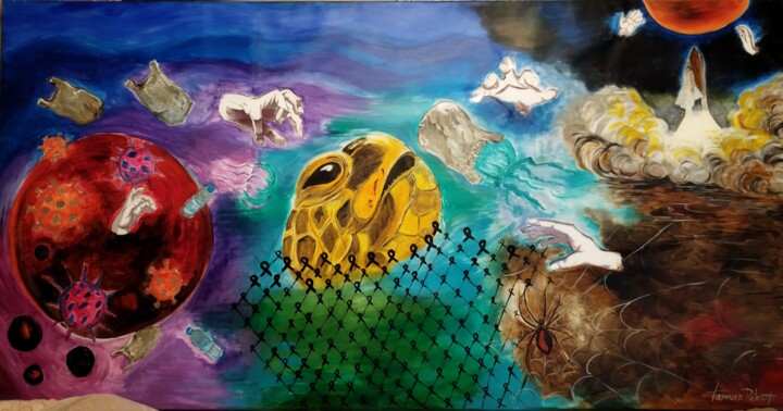 O caos da humanidade 绘画, 37x72.1 in