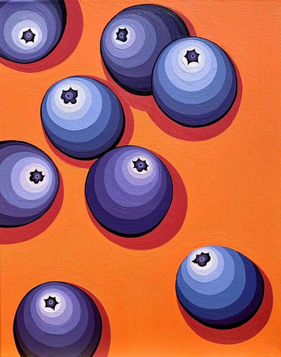 BLUEBERRY SEASON 绘画, 19.7x15.8 in