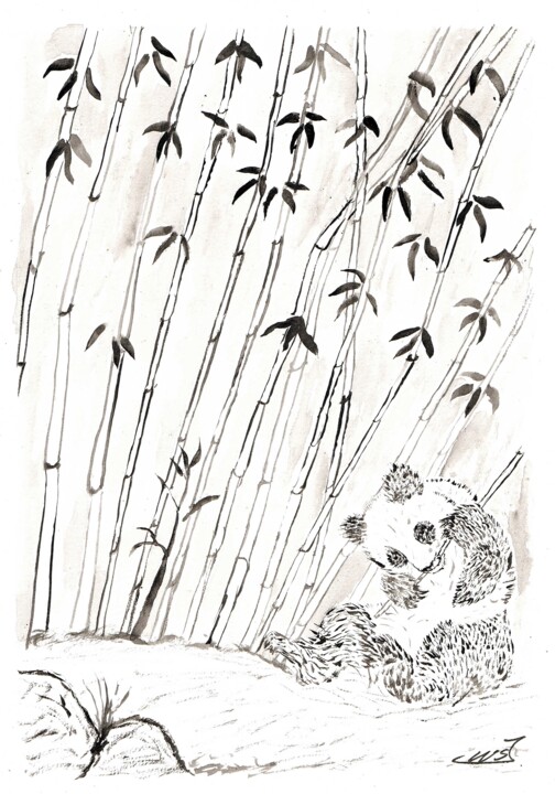 Panda 绘画, 11.7x8.3 in