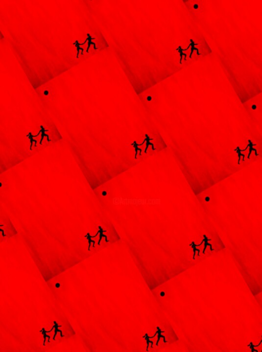 Profondo rosso (scomposizione) 绘画, 39.4x29.5 in