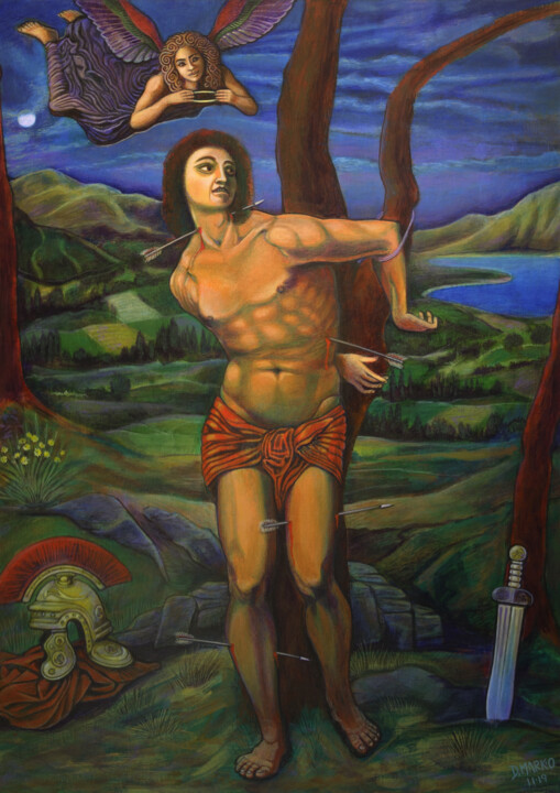 Saint Sebastian the Martyr 绘画, 27.6x19.7 in