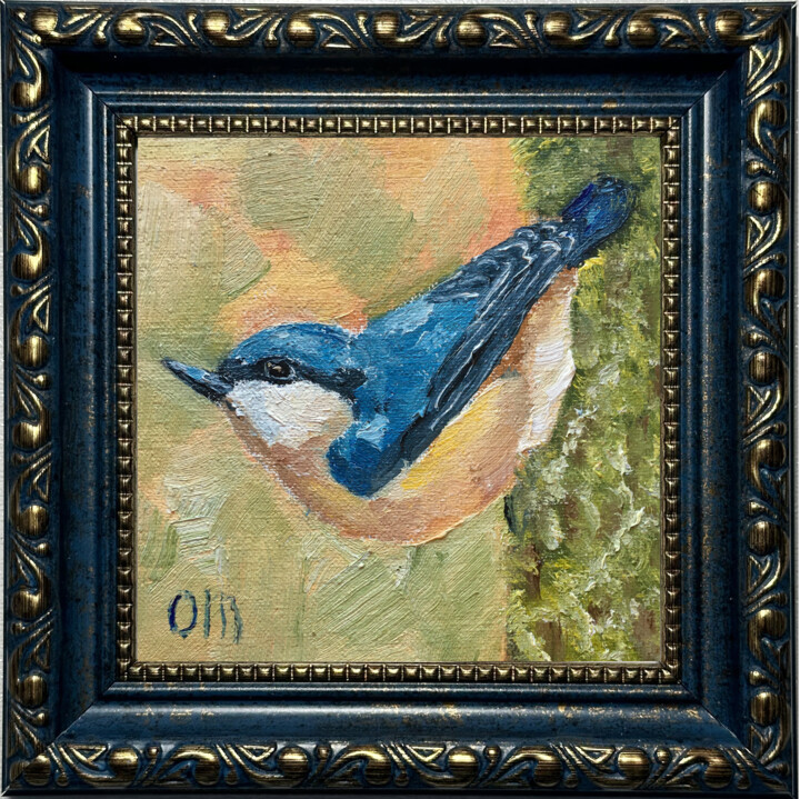Blue bird 绘画, 3.9x3.9 in