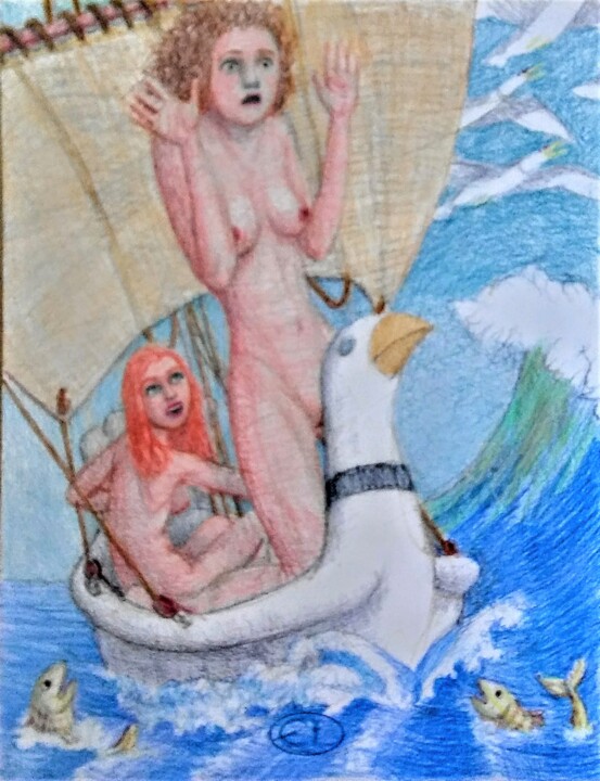 The Adventures of Naked Women 图画, 14x11 in