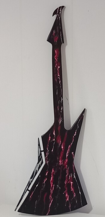 Design intitulée "Ilusão de guitarra" par Estevão Páixão, Œuvre d'art originale, Acrylique Monté sur Châssis en bois