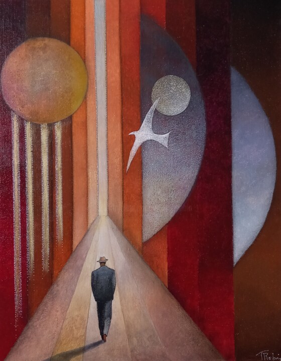 Mon ami l'oiseau blanc 绘画, 18.1x15 in