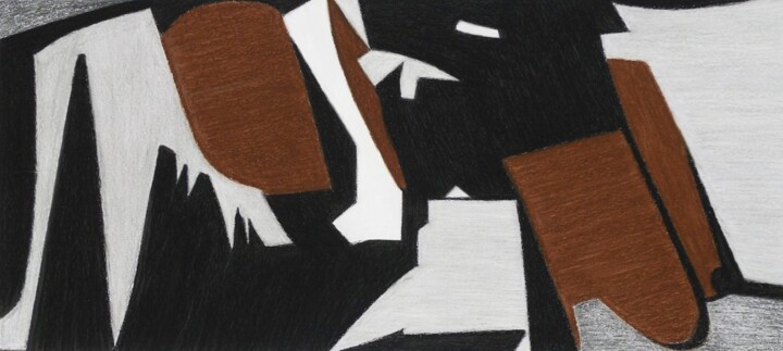 Astratto 4/2023-Abstract 4/2023 Drawing, 17.3x37.8 in