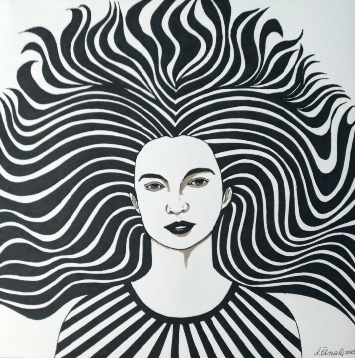 Portrait with lines - 5 图画, 11.7x11.7 in