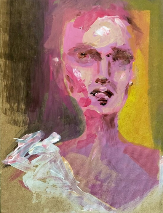 Hey Girl 绘画, 5.5x3.5 in