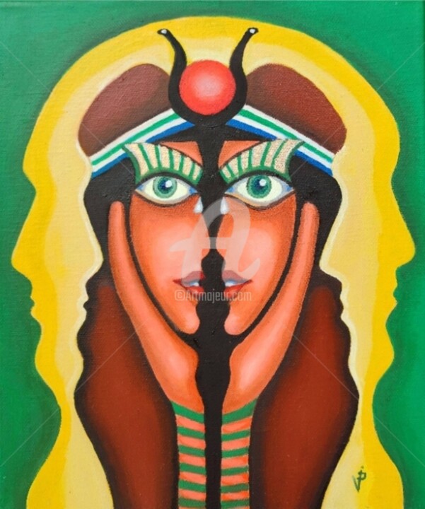 The Egyptian goddes Amunet 绘画, 11.8x9.8 in
