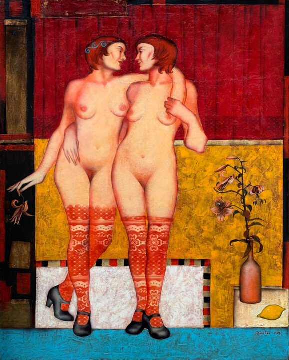 Girl friends 绘画, 39.4x31.5 in