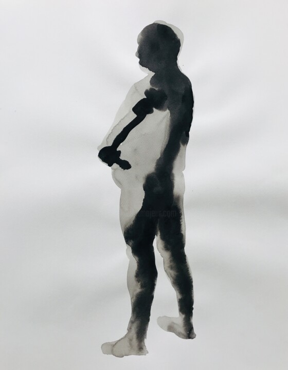 Nu masculin_#10 绘画, 25.6x19.7 in