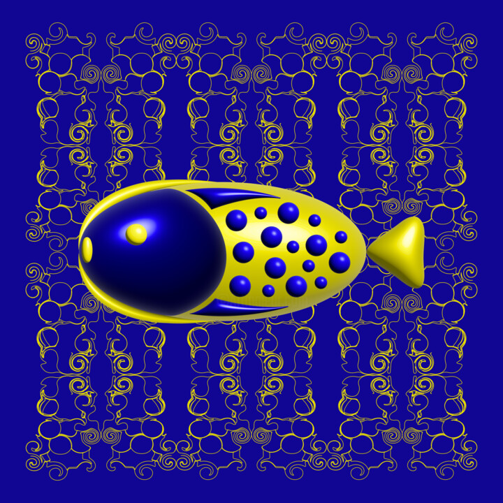 Yellow blue fish 数字艺术