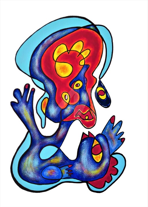 ''Baby''. Abstract painting. 绘画, 27.6x19.7 in