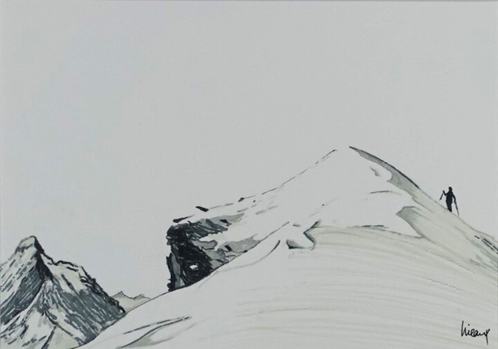 Haute Route Drawing, 8.3x11.8 in