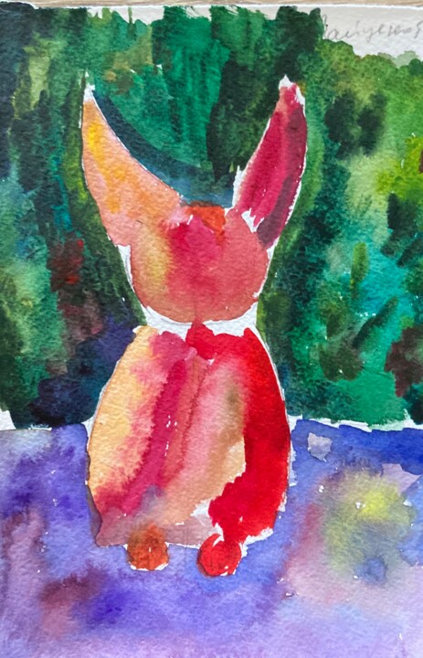 Eggcat: a colorful creature 绘画, 3.9x3.2 in