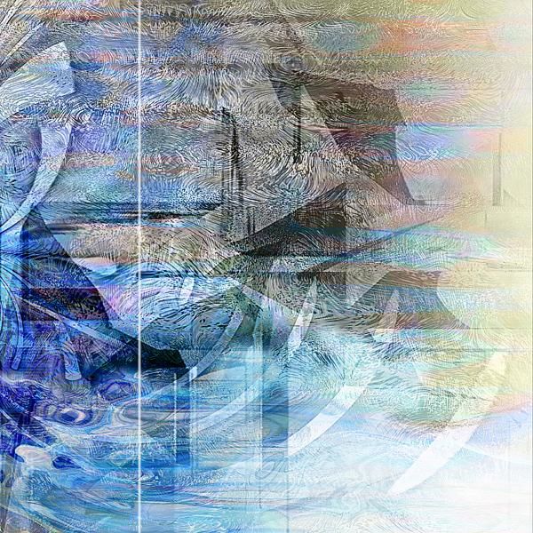 Peinture intitulée "NIL BLEU (right-par…" par Pix-Peinture Kabuki, Œuvre d'art originale, Huile