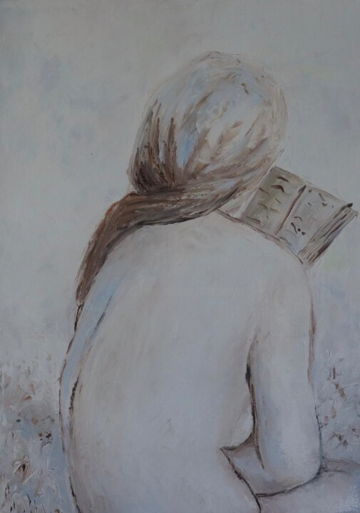 Ζωγραφική με τίτλο "The reader" από Ta Byrne, Αυθεντικά έργα τέχνης, Λάδι