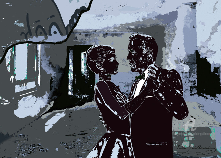 Audrey Hepburn and Humphrey Bogart - Sabrina 1954 数字艺术, 31.5x47.2 in