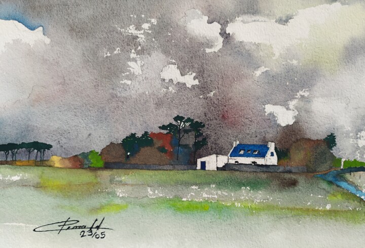 borderune - Belle-Île en Mer 绘画, 7.1x10.2 in