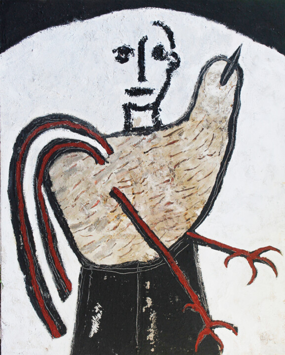 Hombre - pollo. - Chicken man. 绘画, 98.4x78.7 in