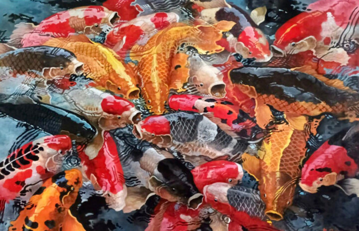 Gathering of the Hungry 绘画, 35.4x55.1 in