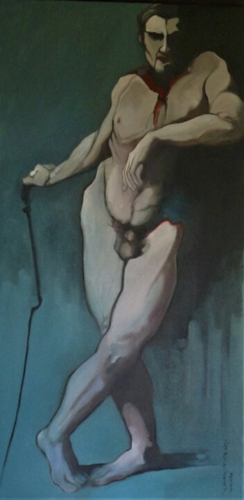 "Laisse tes dents po…" başlıklı Tablo Hélène Lazowinsky tarafından, Orijinal sanat, Petrol Ahşap Sedye çerçevesi üzerine mon…