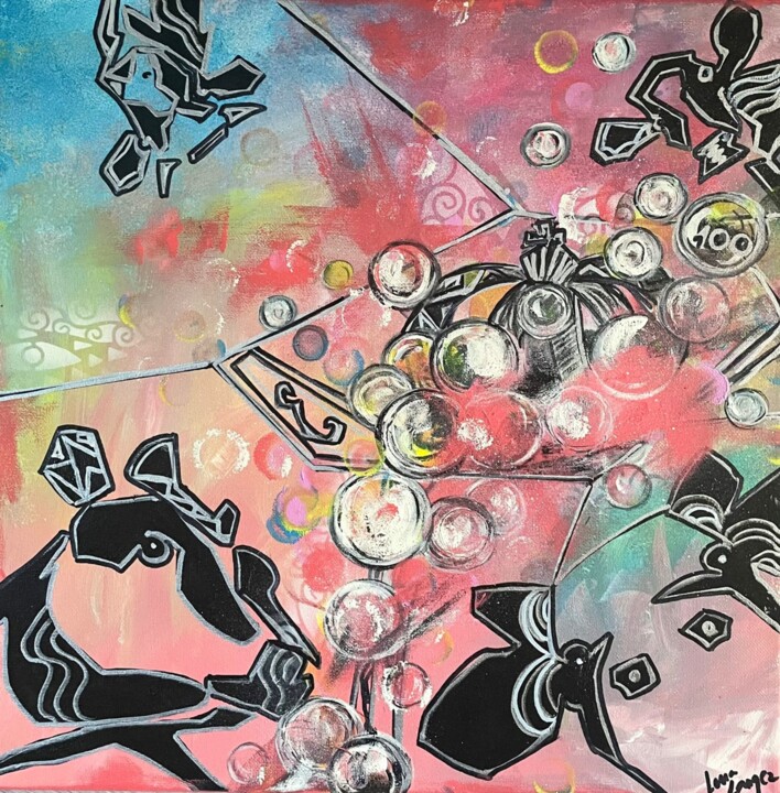 4 cows 绘画, 15.8x15.8 in