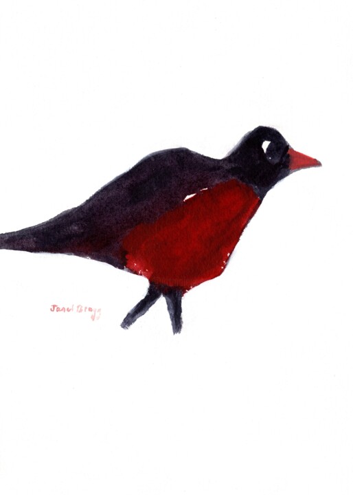 Robin Red Breast Hunting 1.5 绘画, 8x6 in