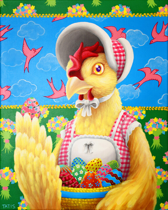 Peinture intitulée "Cocotte" par Azathoth, Œuvre d'art originale, Acrylique