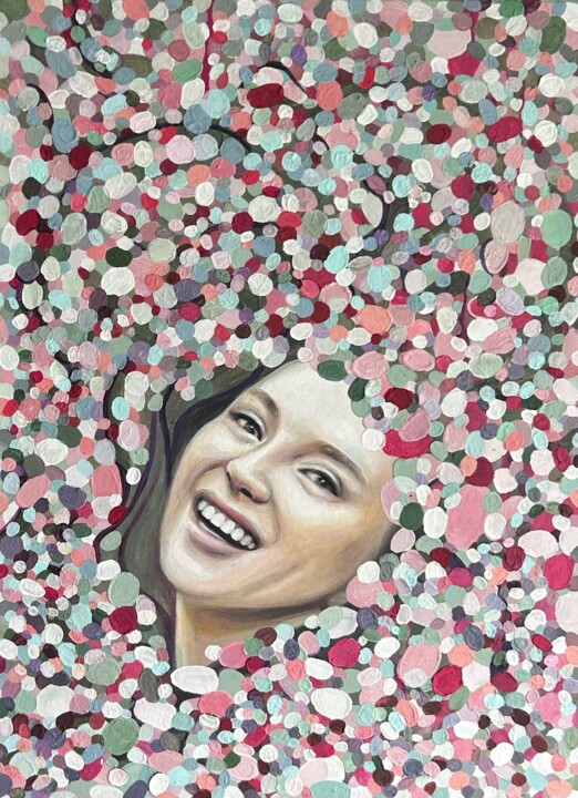 female portrait modern painting contemporary realism 绘画, 27.6x19.7 in