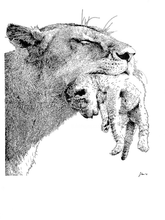 Motherlion 图画, 165.4x114.2 in