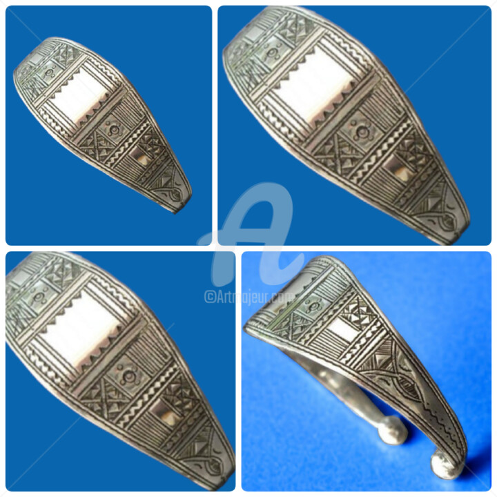 Un magnifique Bracelet Touareg en argent KA23BT09 设计, 2.4x1 in