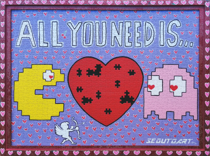 绘画 标题为“ALL YOU NEED IS...” 由Segutoart, 原创艺术品, 喷漆 安装在木板上