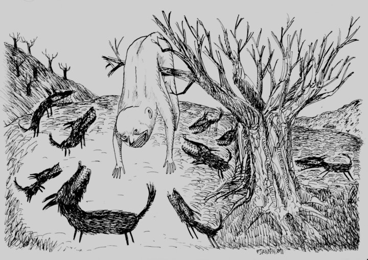 La montagne aux vœux 图画, 8.3x11.7 in