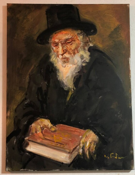 Rabbi (Teacher) 绘画, 31.5x23.6 in