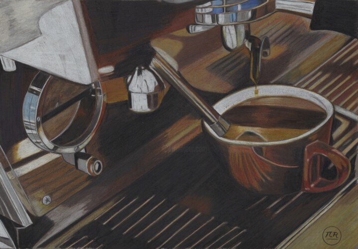 Le café de la machine à rêves 图画, 11x15.8 in