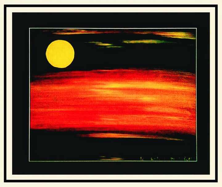 Zonsondergang nabij het strand van IJmuiden 绘画, 19.7x23.6 in