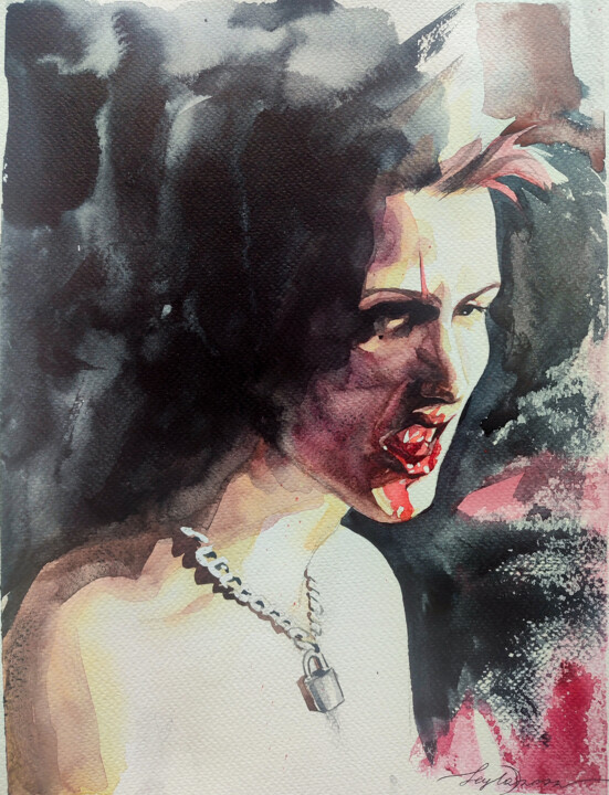 Bloody punk 绘画, 12.6x9.5 in