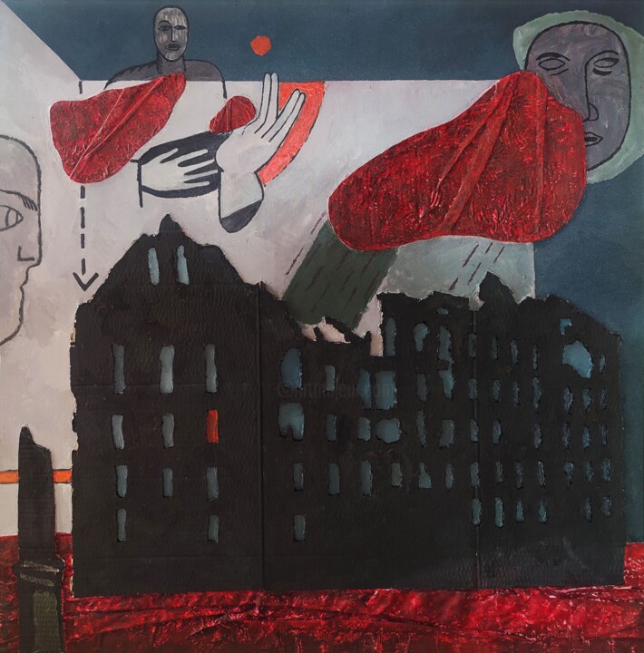 Black House - acrylic on canvas 绘画, 39.4x39.4 in