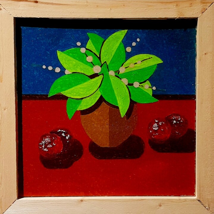 Le vase 4 . Nature morte , pop art , art contemporain . 绘画, 9.8x9.8 in