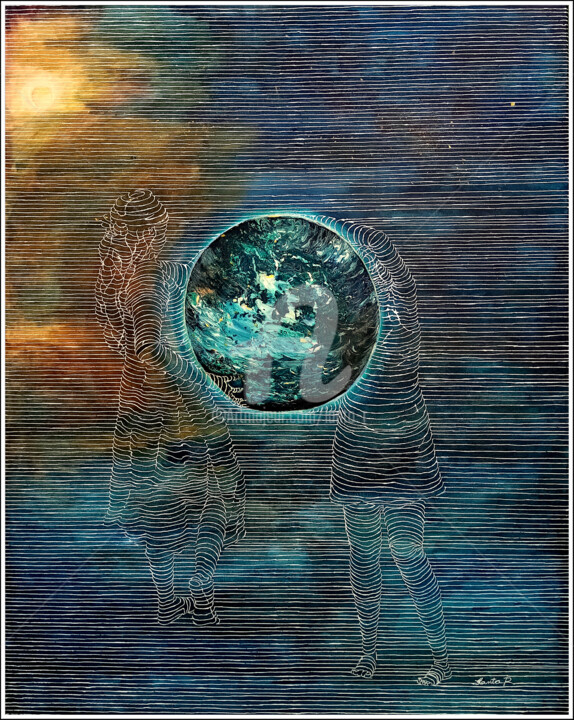 Painting titled "Mère-Terre" by Lanto R., Original Artwork, Acrylic