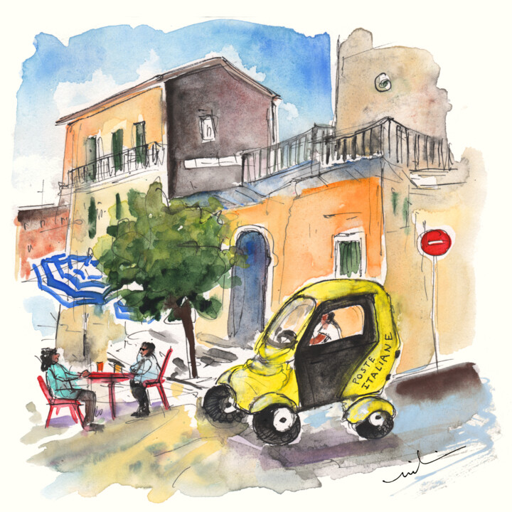 Poste Italiene In Siracusa 绘画, 8.3x8.3 in