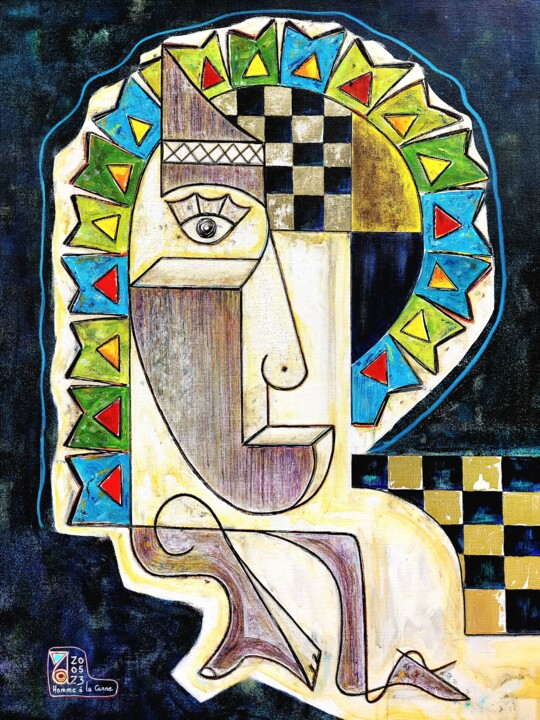 HOMME À LA CANNE 绘画, 39.4x31.9 in