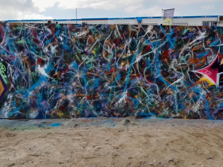 Painting titled "Brussels beach" by Axel ., Original Artwork, Spray paint