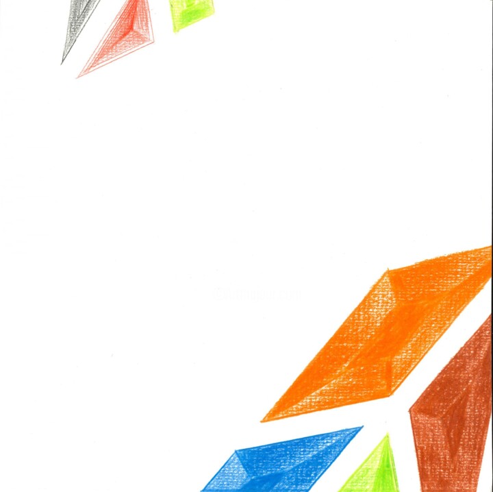 Colored figures IV 图画, 8.3x8.3 in