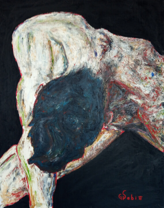Peinture intitulée "Body 1" par Sabin, Œuvre d'art originale, Acrylique Monté sur Carton