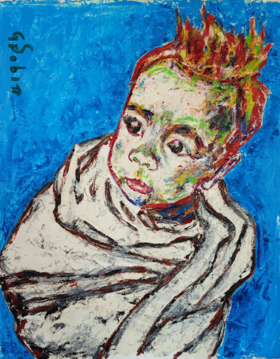 Peinture intitulée "Baby 1" par Sabin, Œuvre d'art originale, Acrylique Monté sur Carton