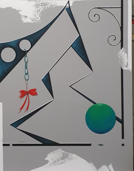 Painting titled "Mondi 7" by Mery Blindu, Original Artwork, Acrylic Mounted on Wood Stretcher frame