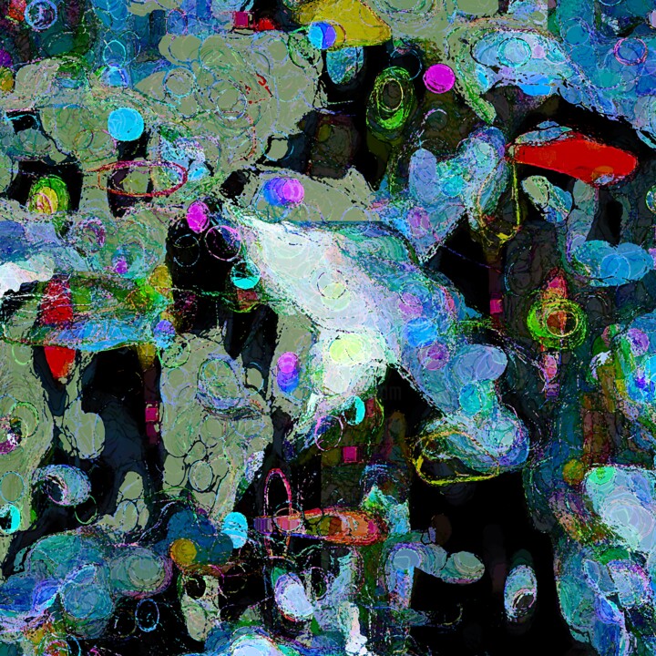 Tanz der Delfine 绘画, 47.2x47.2 in